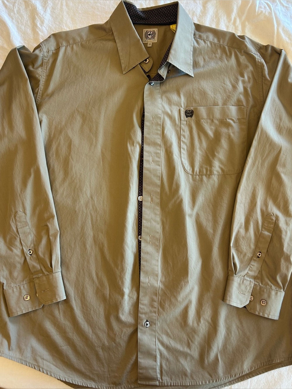 Cinch Men's‎ Solid  Button-Down Western Shirt. Brown. Size M